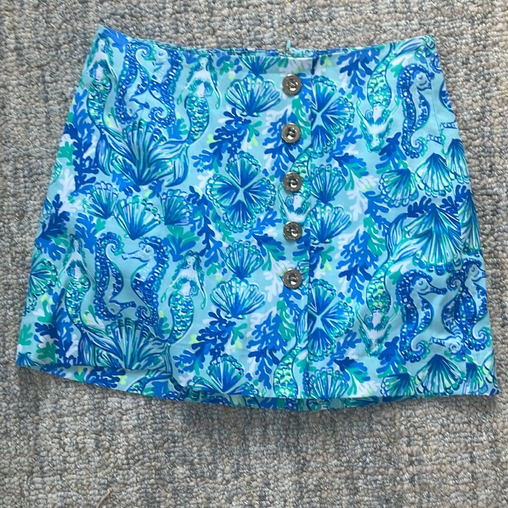 Blue and green printed Lilly Pulitzer mini skort